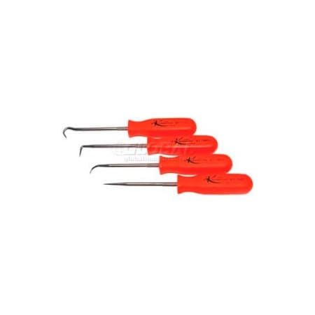 Integrated Supply Network Pick Set-4 Piece W/ Neon Orange Handles KTI-70070